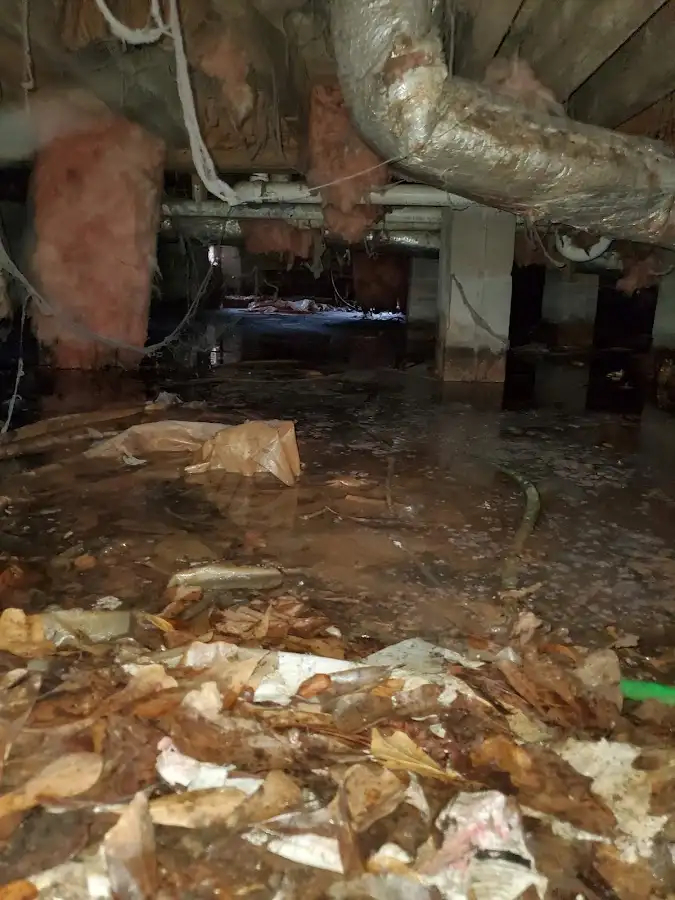 Crawl space flood assessment for Commercial Water Damage Restoration in Kansas City
